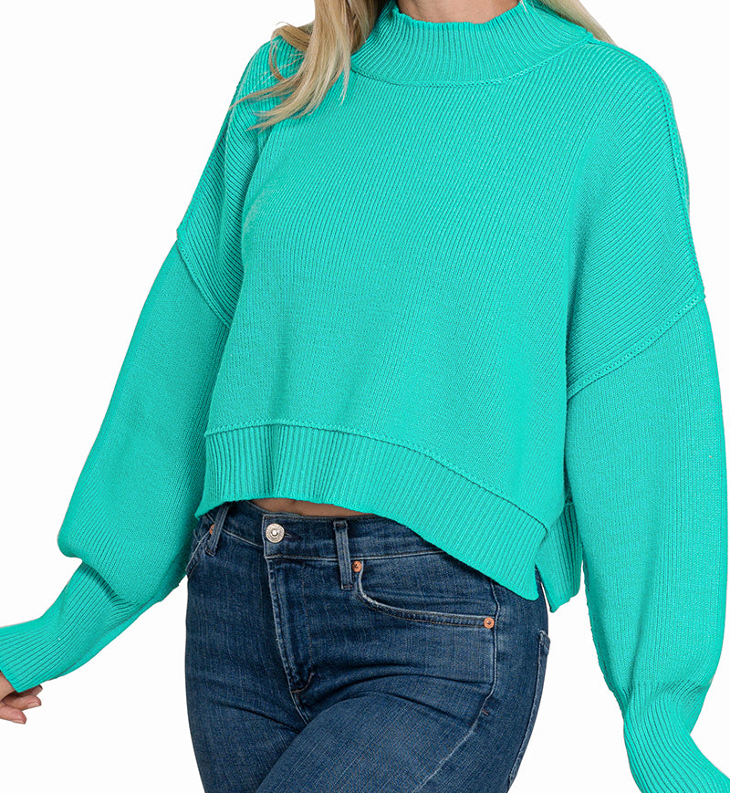 Croped Turquoise Sweater